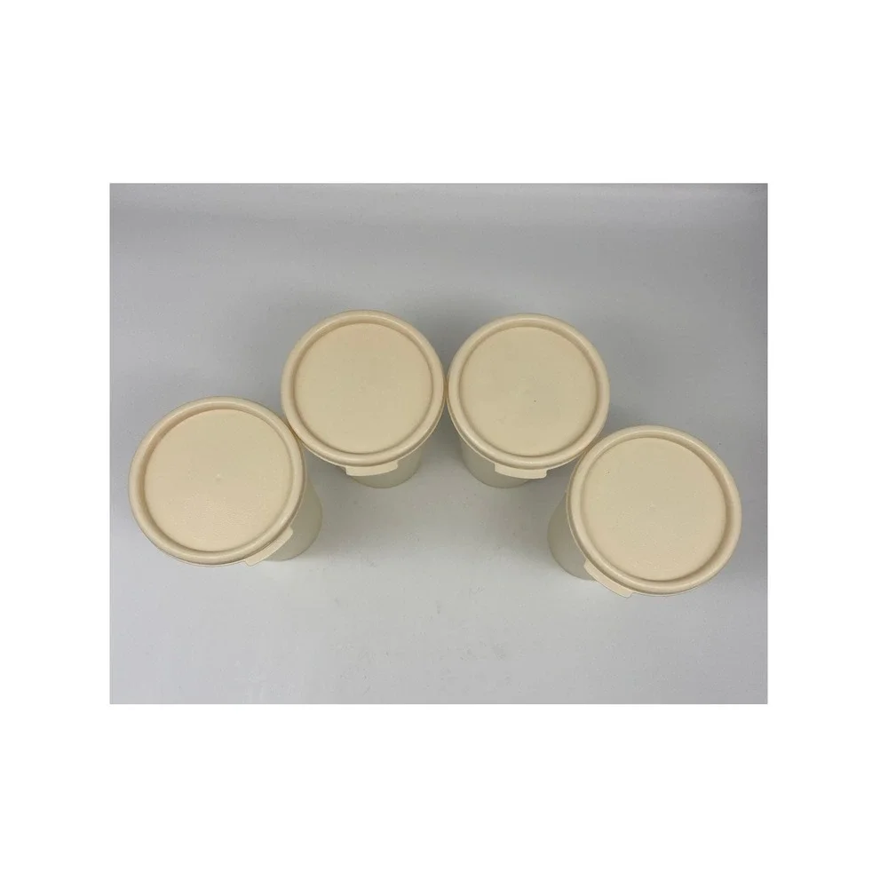 VTG RUBBERMAID 14oz SERVIN SAVOR PLASTIC DRINKING CUPS WITH LIDS SET OF 5VINTAGE